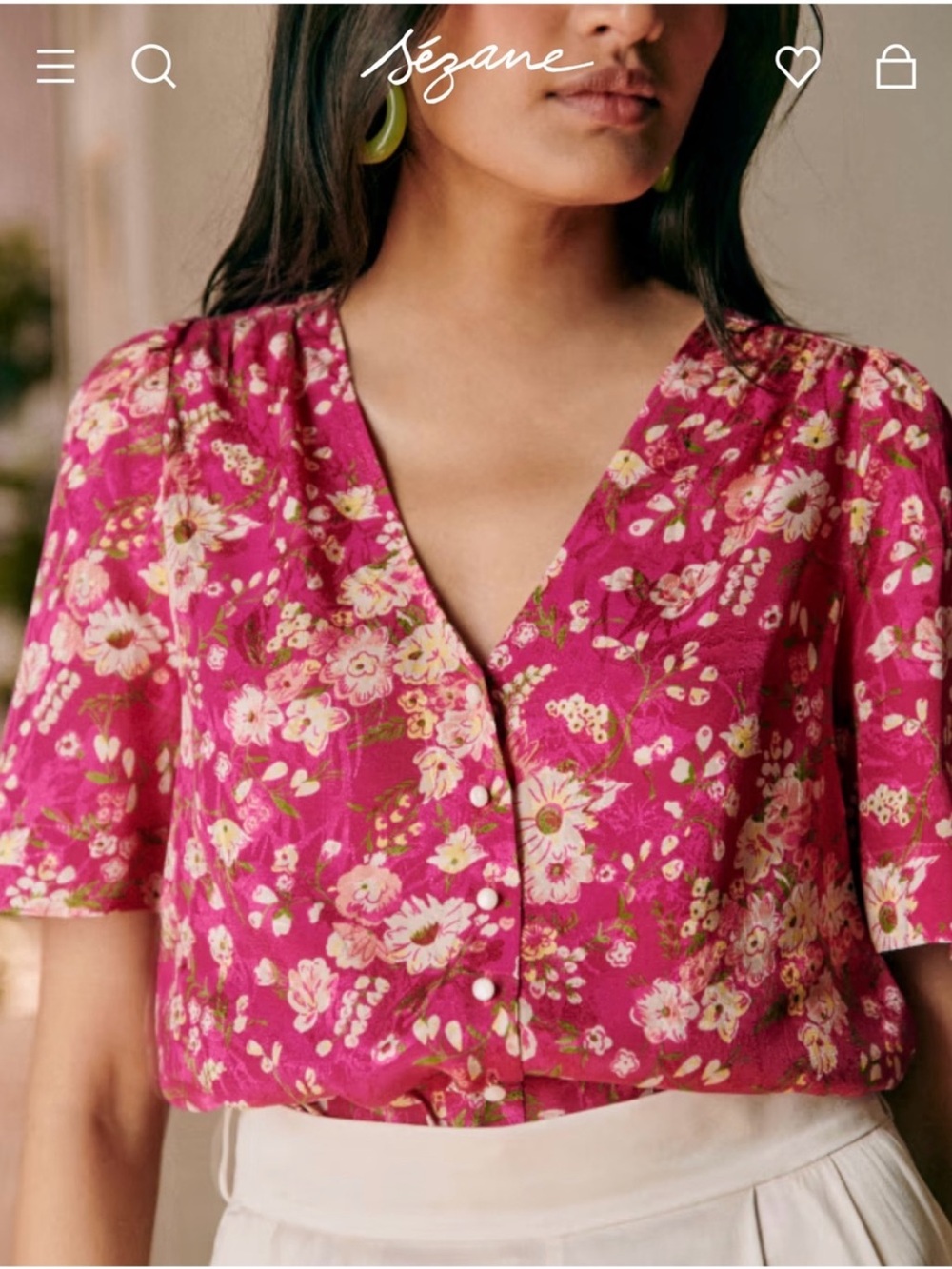 Sezane Indira Pink Floral Blouse 2